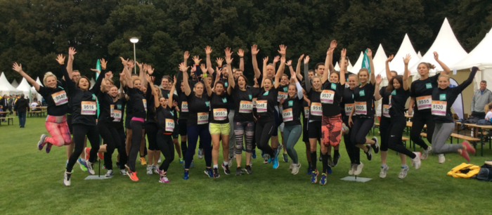 Das eufom/FOM Team war mit 45 Läuferinnen und Läufern beim B2Run Firmenlauf in Köln am Start.